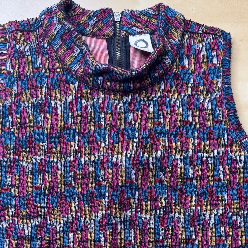 Anthropologie Akemi + Kin Pink Multi Colored Textured Sleeveless Top